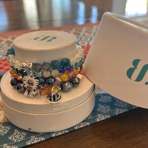 Bomb Party / You Set My Heart On Fire / 4-Stack Bracelet Set - Rare - NWOT